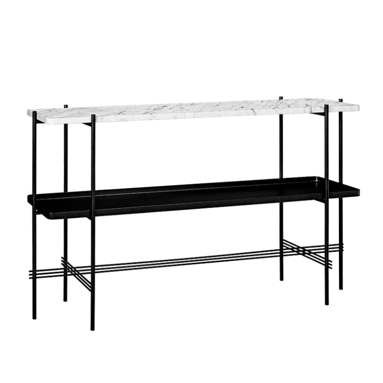 Console TS H 72 avec plateau Marbre Carrara blanc GUBI