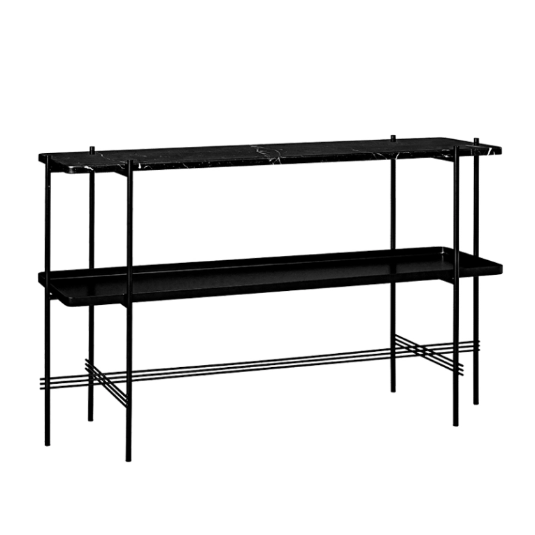 Console TS H 72 avec plateau Marbre Marquina noir GUBI