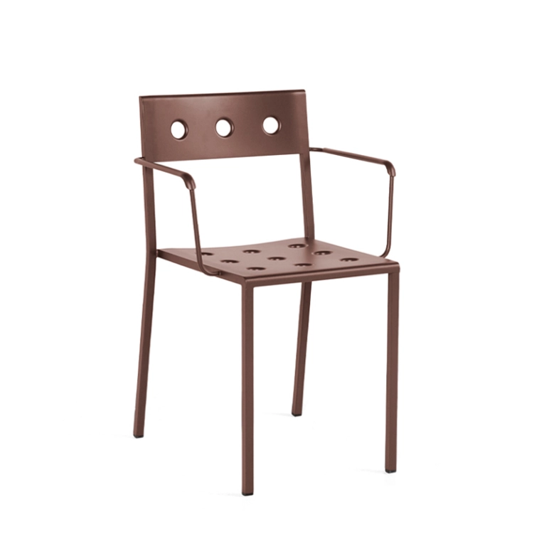 Chaise extérieur Chaise BALCONY avec accoudoirs Rouge fer HAY