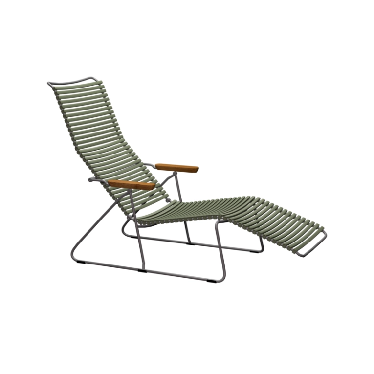 Bain de soleil, chaise longue et hamac Sunlounger CLICK Vert olive HOUE