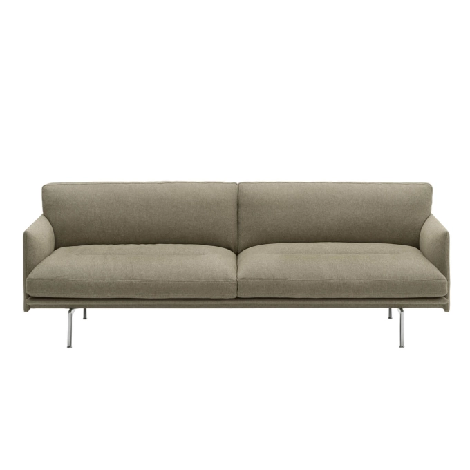 Sofa OUTLINE SOFT 3 seater fabric Clay 15/aluminium MUUTO