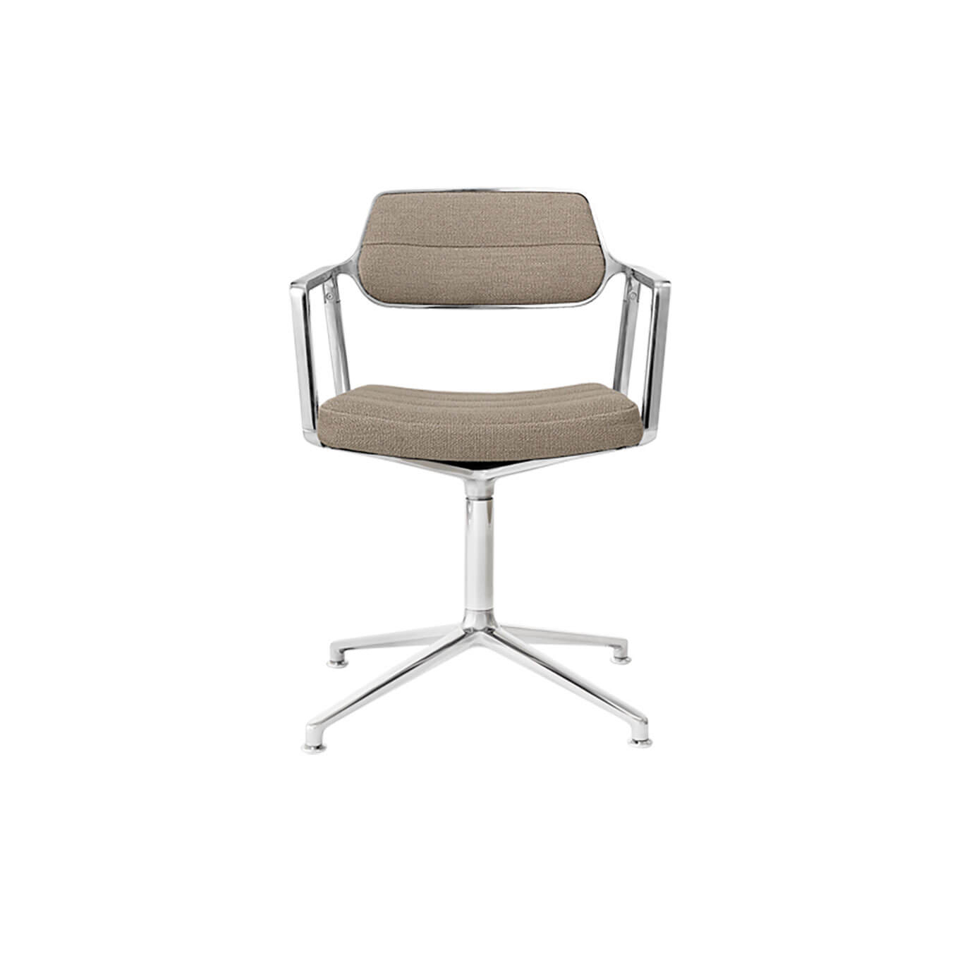 SWIVEL CHAIR 453 à patins Tissu sable foncé / Aluminium poli VIPP