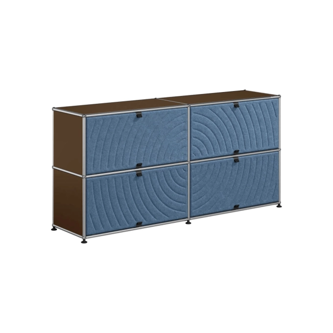 Meuble de rangement USM HALLER M68 Marron USM/Soft Panel Bleu USM HALLER