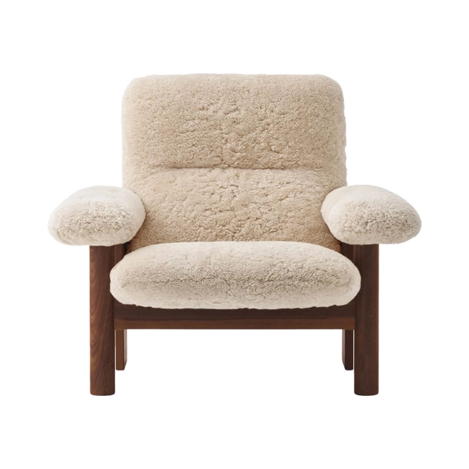 Easy chair BRASILIA High Back Walnut/ Sheepskin Natural AUDO COPENHAGEN