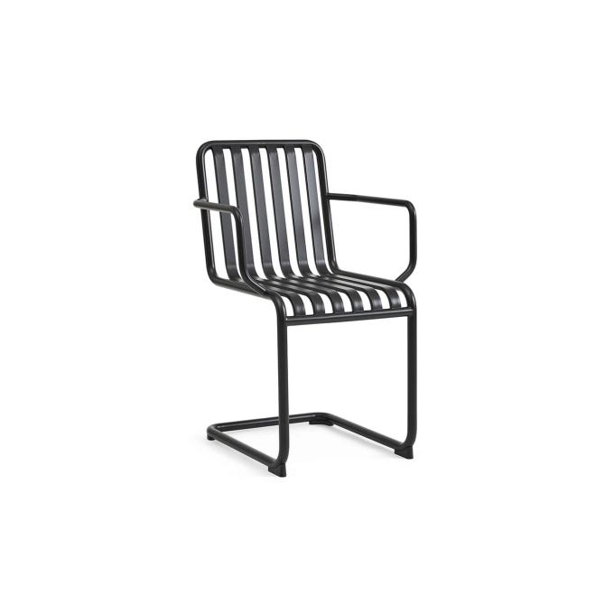 Outdoor Chair and Small Lounge Chair PALISSADE CANTILEVER with armrests Anthracite HAY