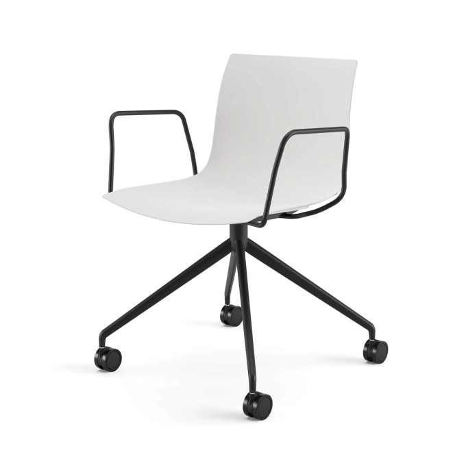 Fauteuil de bureau CATIFA RE 46 4 branches à roulettes Blanc Lune ARPER