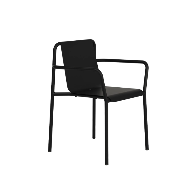 Outdoor Chair and Small Lounge Chair PANORAMA Graphite Black with armrests TIPTOE