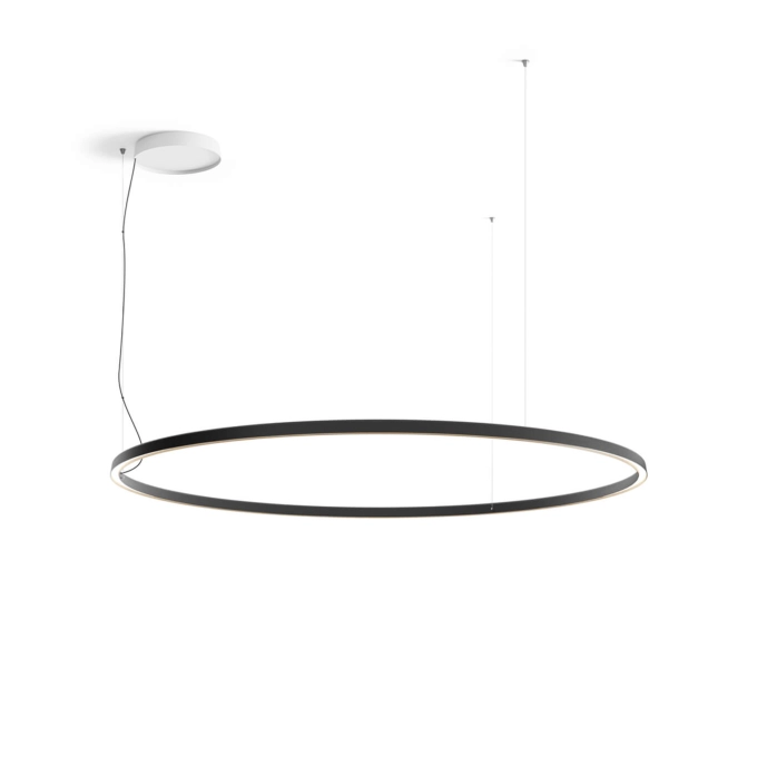 Suspension COMPENDIUM Ø 200 3000 K Noir LUCEPLAN