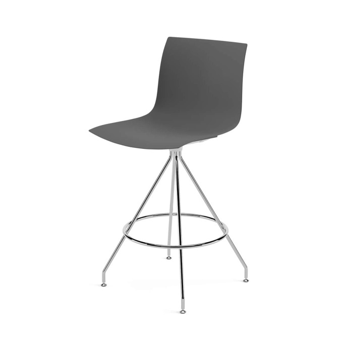 Tabouret haut CATIFA RE 46 pied central H 65 Anthracite ARPER