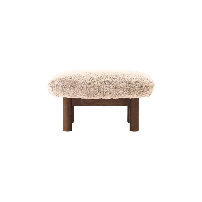 Pouffe BRASILIA Dark Oak/ Sheepskin Nature AUDO COPENHAGEN