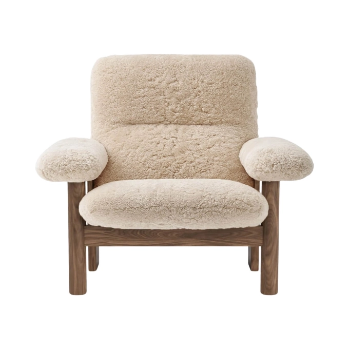 Easy chair BRASILIA High Back Dark Oak/ Sheepskin Nature AUDO COPENHAGEN