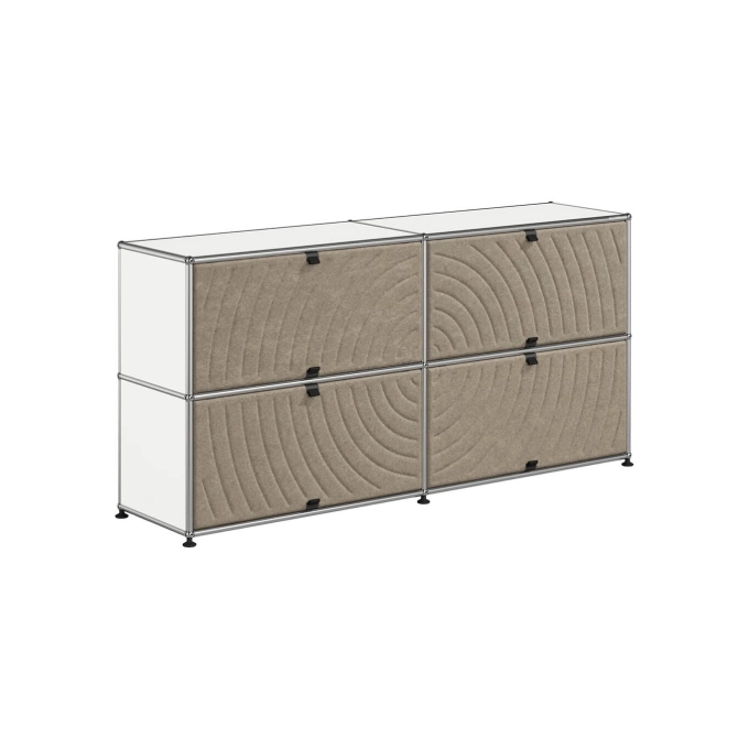 Storage Unit USM HALLER M68 Pure White/Soft Panel Taupe USM HALLER
