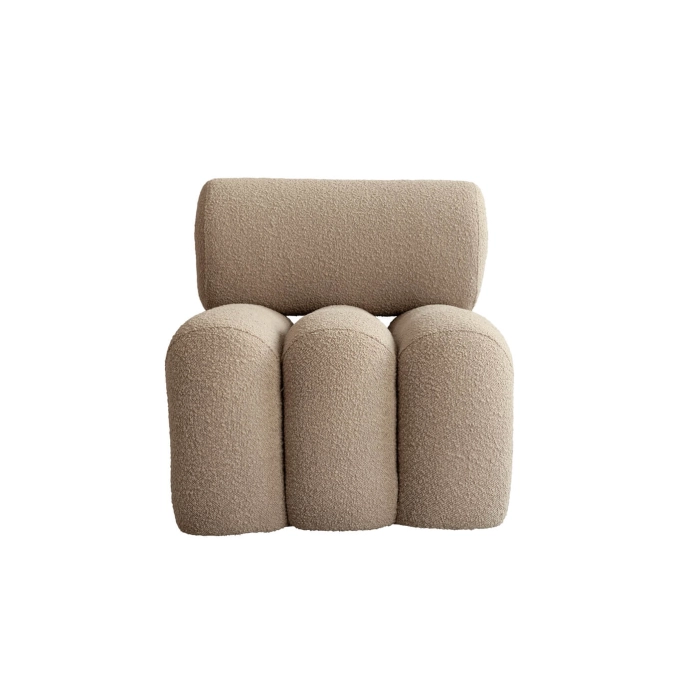 Fauteuil FOKU bouclé Sable fumé 101 COPENHAGEN