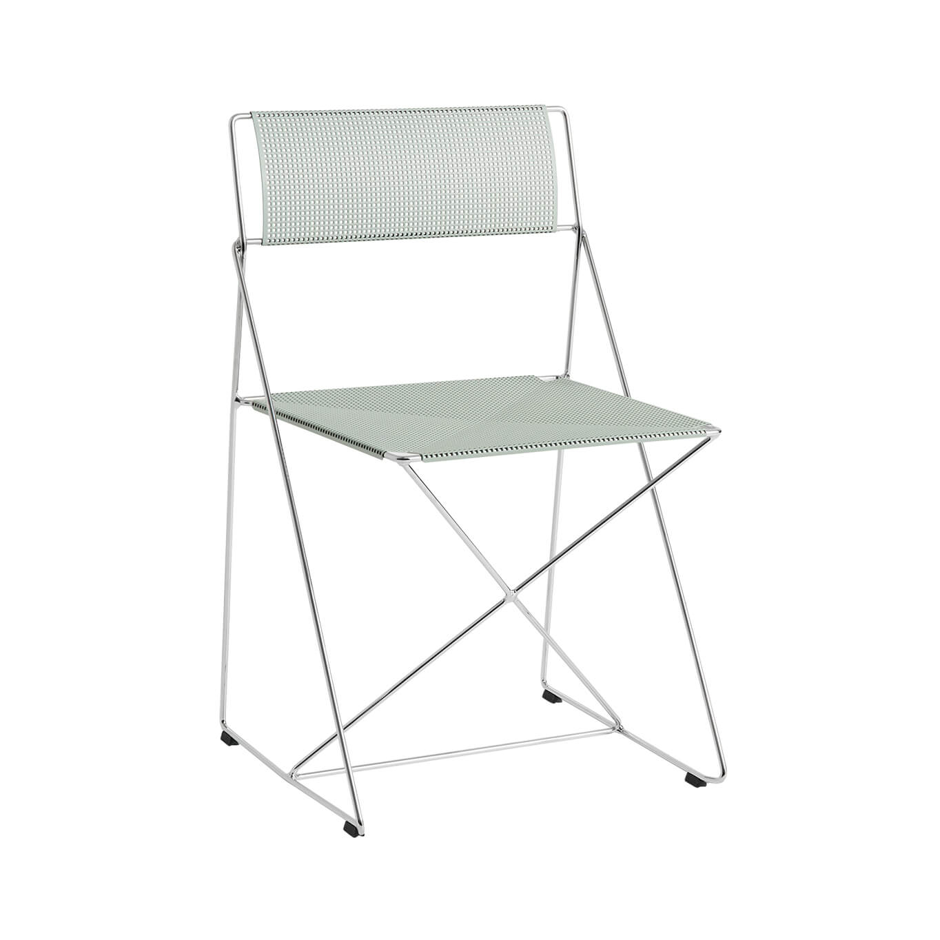 Chaise X-LINE chrome / tilleul pâle HAY