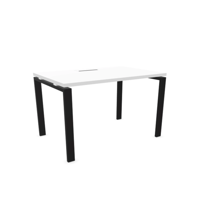 Bureau ATREO pieds noirs 120x60  Blanc ALEA