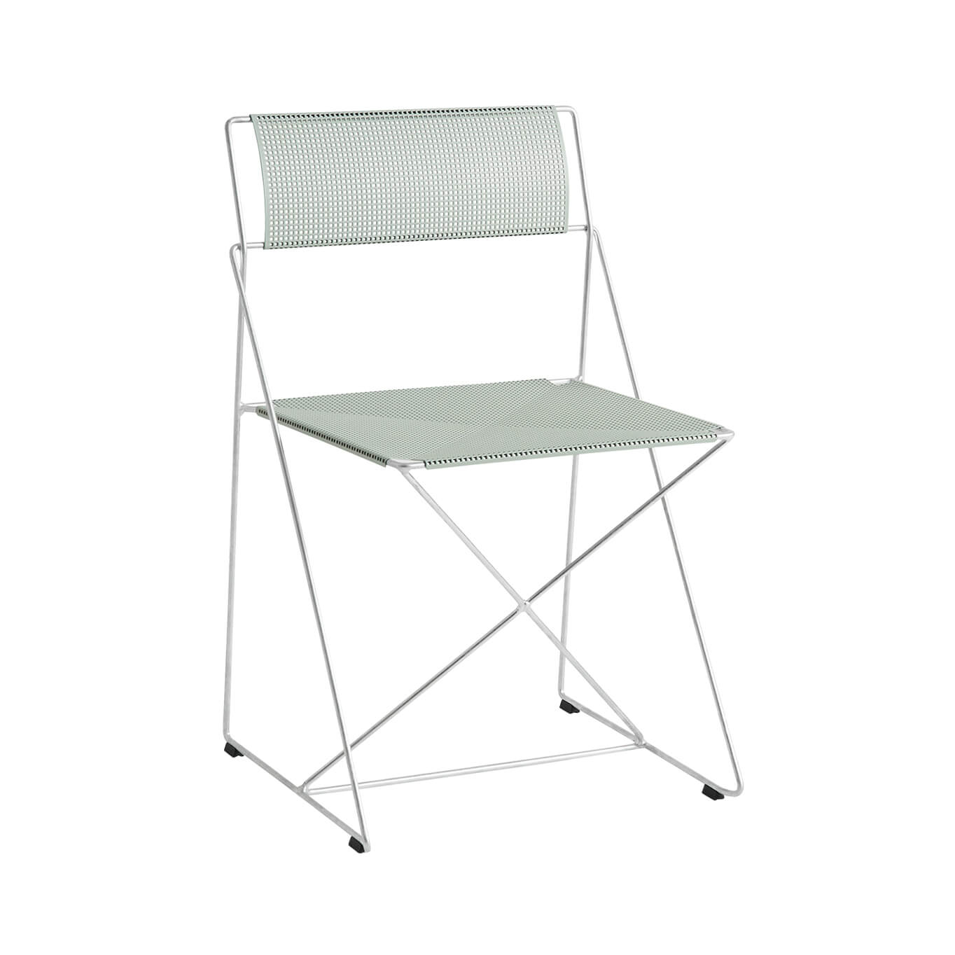 Outdoor Chair and Small Lounge Chair X-LINE pale linden galvanised HAY