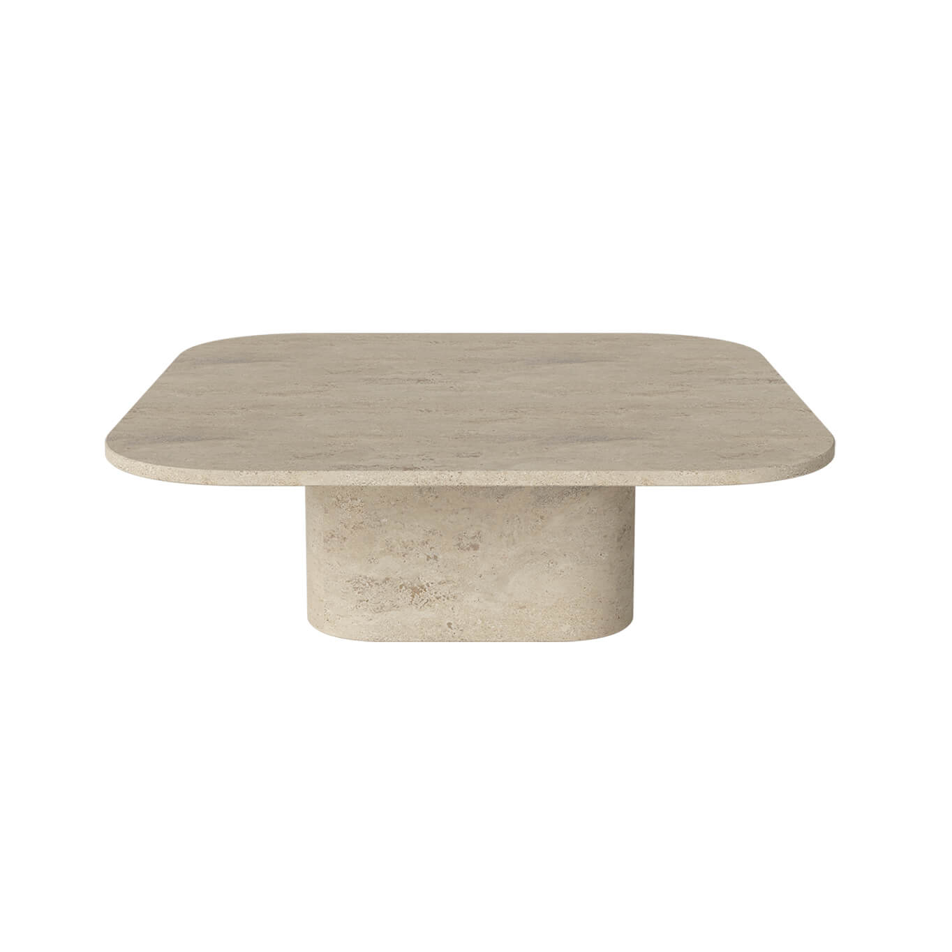 Table basse EIDA 100x100 H 32 Travertin Sable BOLIA