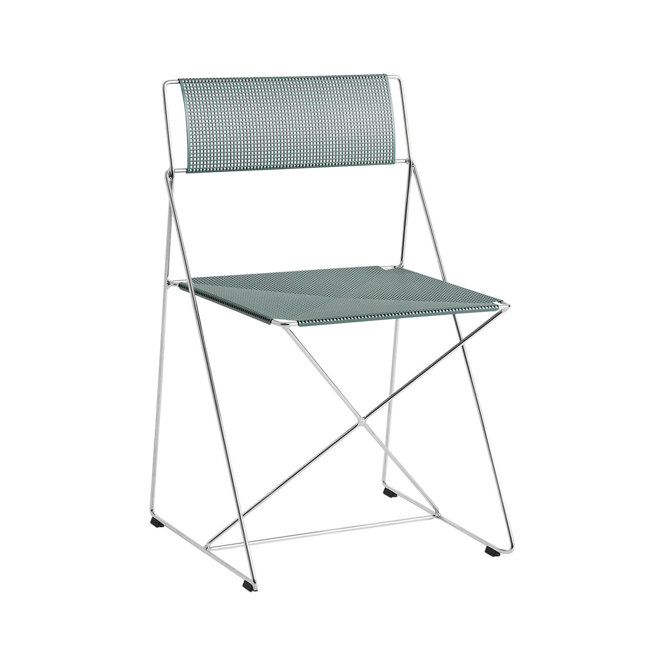 Chaise X-LINE chrome/ vert mousse HAY