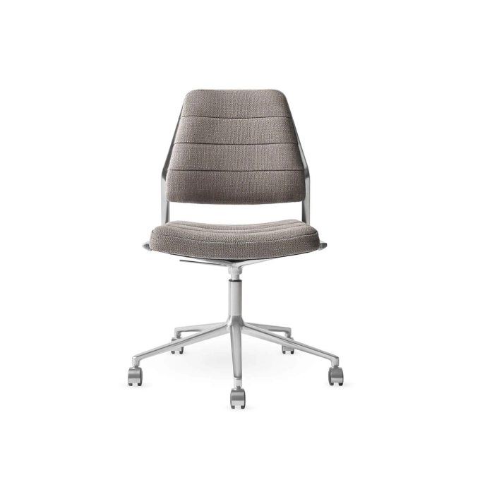 SWIVEL CHAIR 454+ à roulettes tissu Tenzo / Aluminium poli VIPP