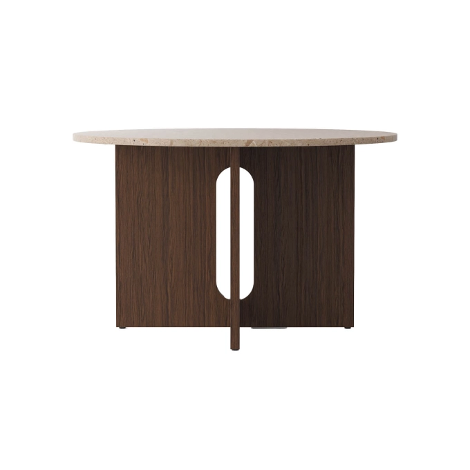 Dining Table ANDROGYNE Ø 120 Dark Oak/ Kunis Breccia AUDO COPENHAGEN