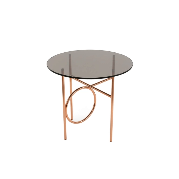Table d'appoint guéridon RING Cuivre brillant MINOTTI