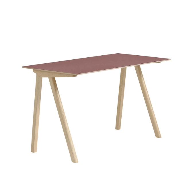 Bureau CPH 90 Lino Bordeaux/ chêne vernis à base d'eau HAY