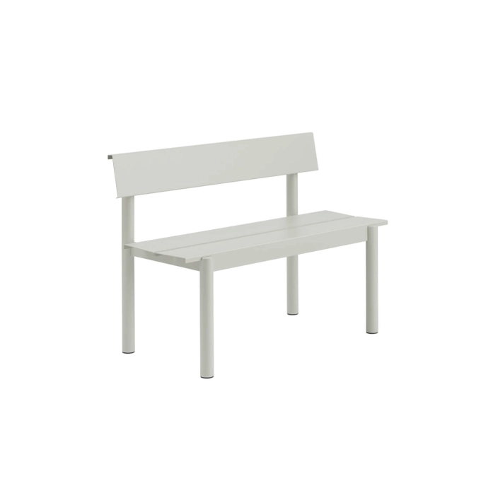 Banc extérieur LINEAR STEEL avec dossier L 110 Gris MUUTO