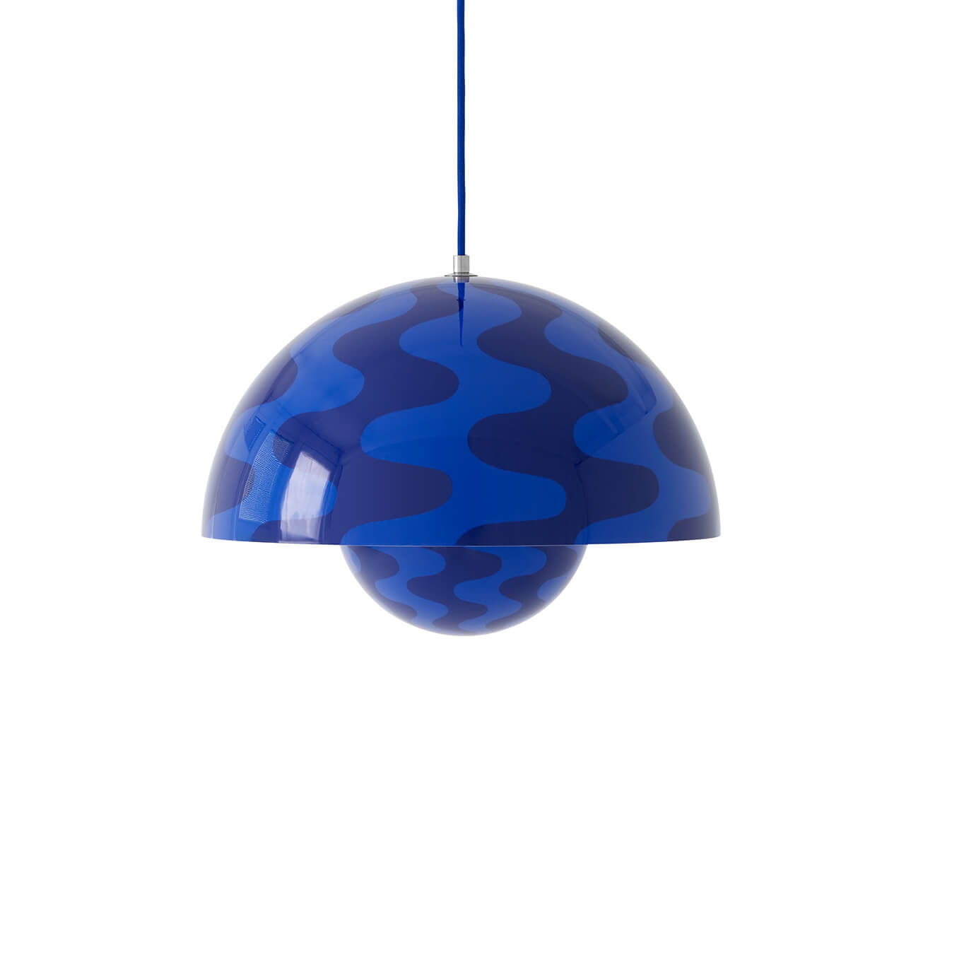 Suspension FLOWERPOT VP7 Pattern Bleu Cobalt & Bleu Crépuscule AND TRADITION