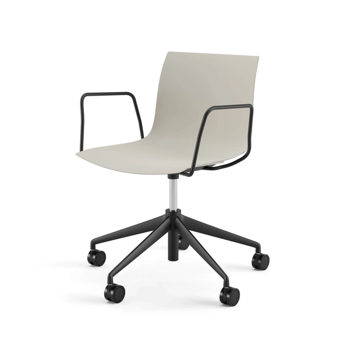 Fauteuil de bureau CATIFA RE 46 5 branches à roulettes Ivoire ARPER