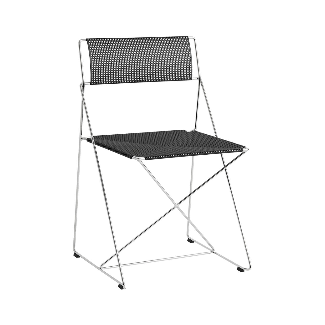 Chaise X-LINE chrome / noir HAY