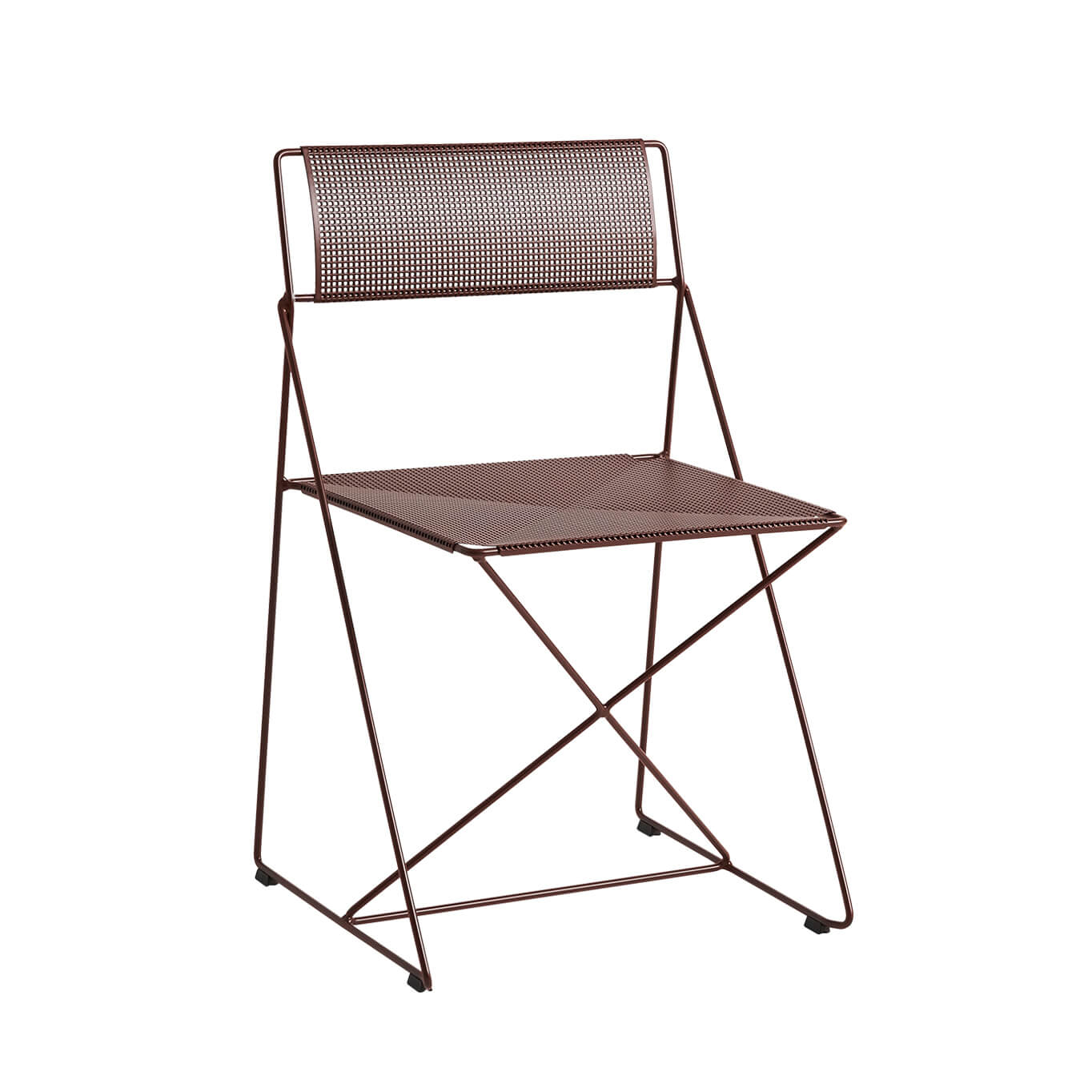 Outdoor Chair and Small Lounge Chair X-LINE iron red HAY