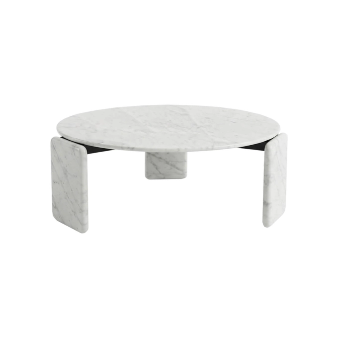 Coffee Table DRAKE White Carrara Marble MINOTTI