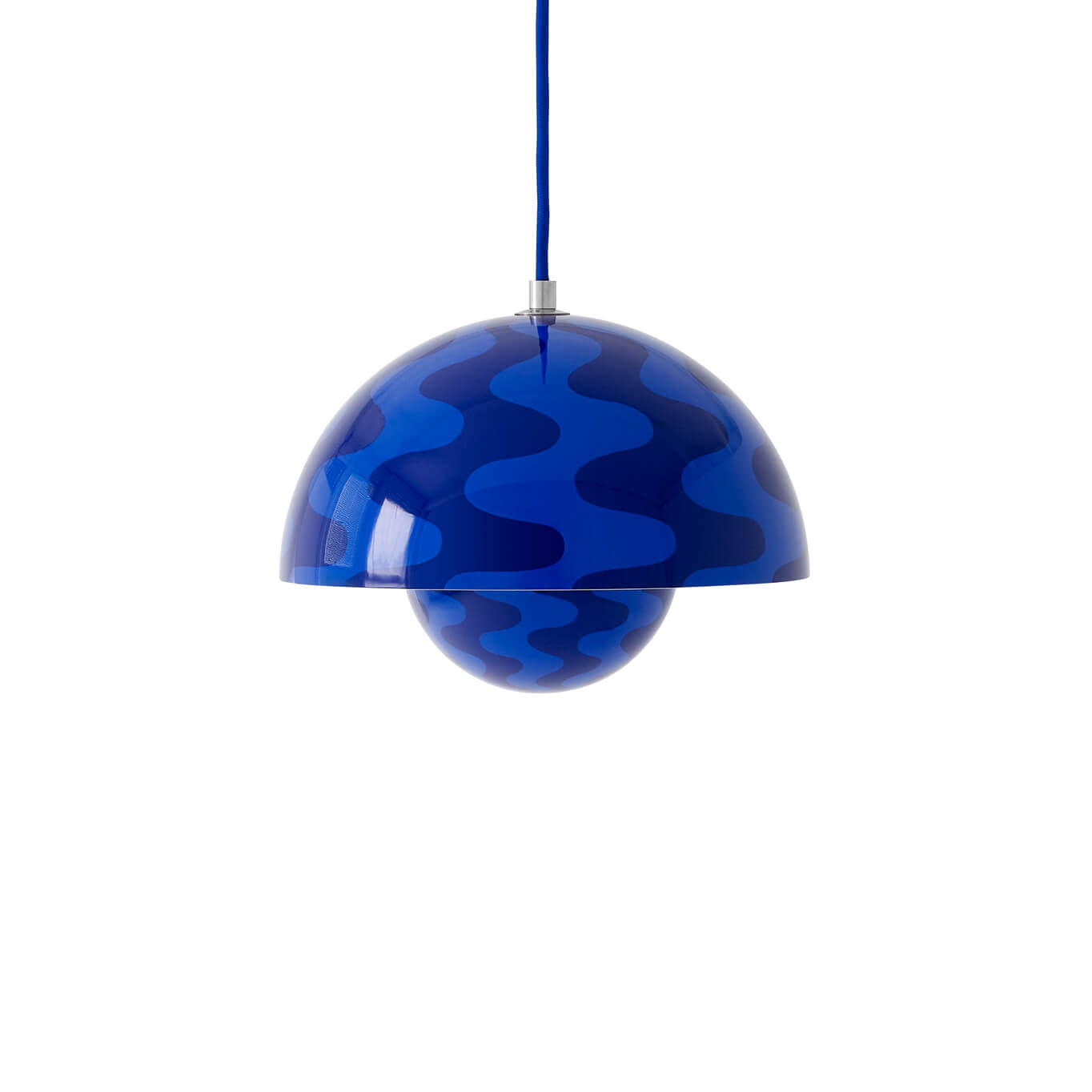 Pendant Light FLOWERPOT VP1 Cobalt Blue & Twilight Blue Pattern AND TRADITION