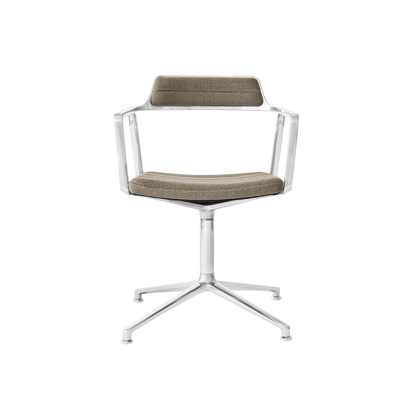 SWIVEL CHAIR 452 sur patins Tissu sable foncé / Aluminium poli VIPP
