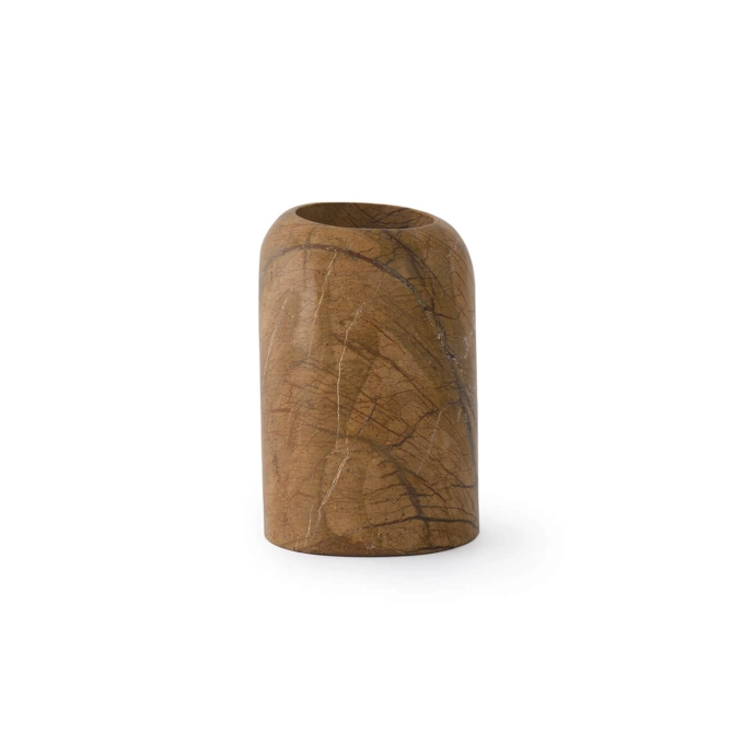 Vase BOULDER WIDE VASE Marbre Brun Forêt TOM DIXON