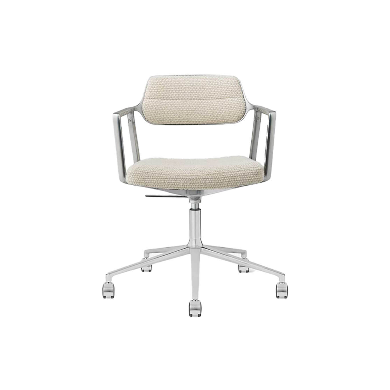 SWIVEL CHAIR 453+ à roulettes tissu Off-White / Aluminium poli VIPP