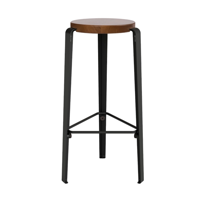 Tabouret haut BIG LOU Chêne Teinté Noir graphite TIPTOE
