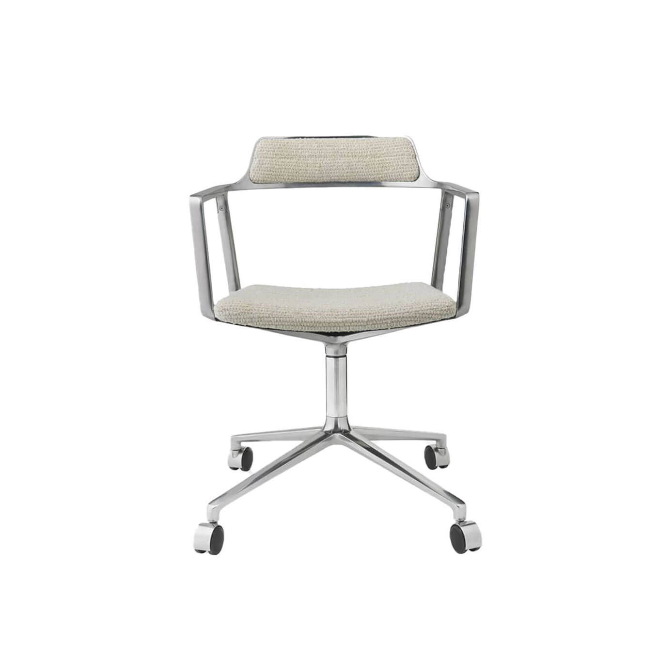 SWIVEL CHAIR 452 à roulettes Off-White / Aluminium poli  VIPP