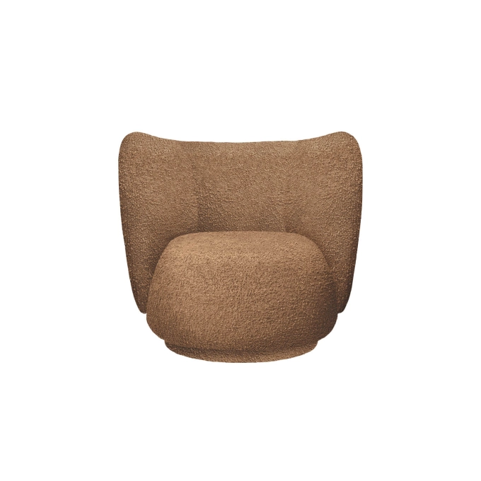 Easy chair RICO Swivel Brown Bouclé FERM LIVING