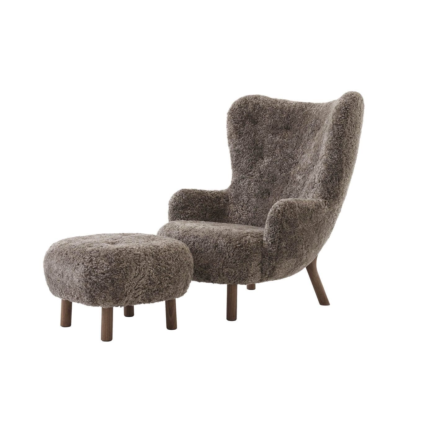 Fauteuil PETRA VB3 & Pouf ATD1 Sheepskin Sahara AND TRADITION