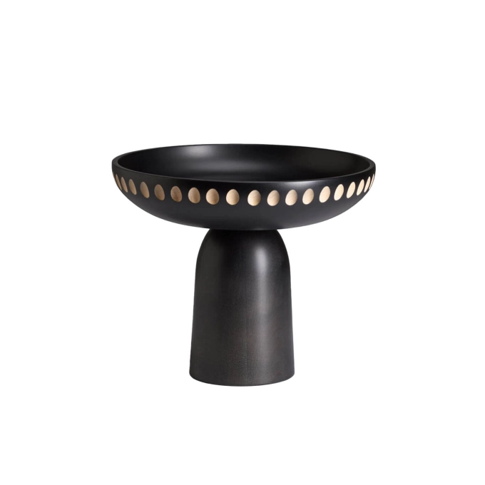 Centre de table & corbeille NERA bowl large points noir et blanc Érable noir ZANAT