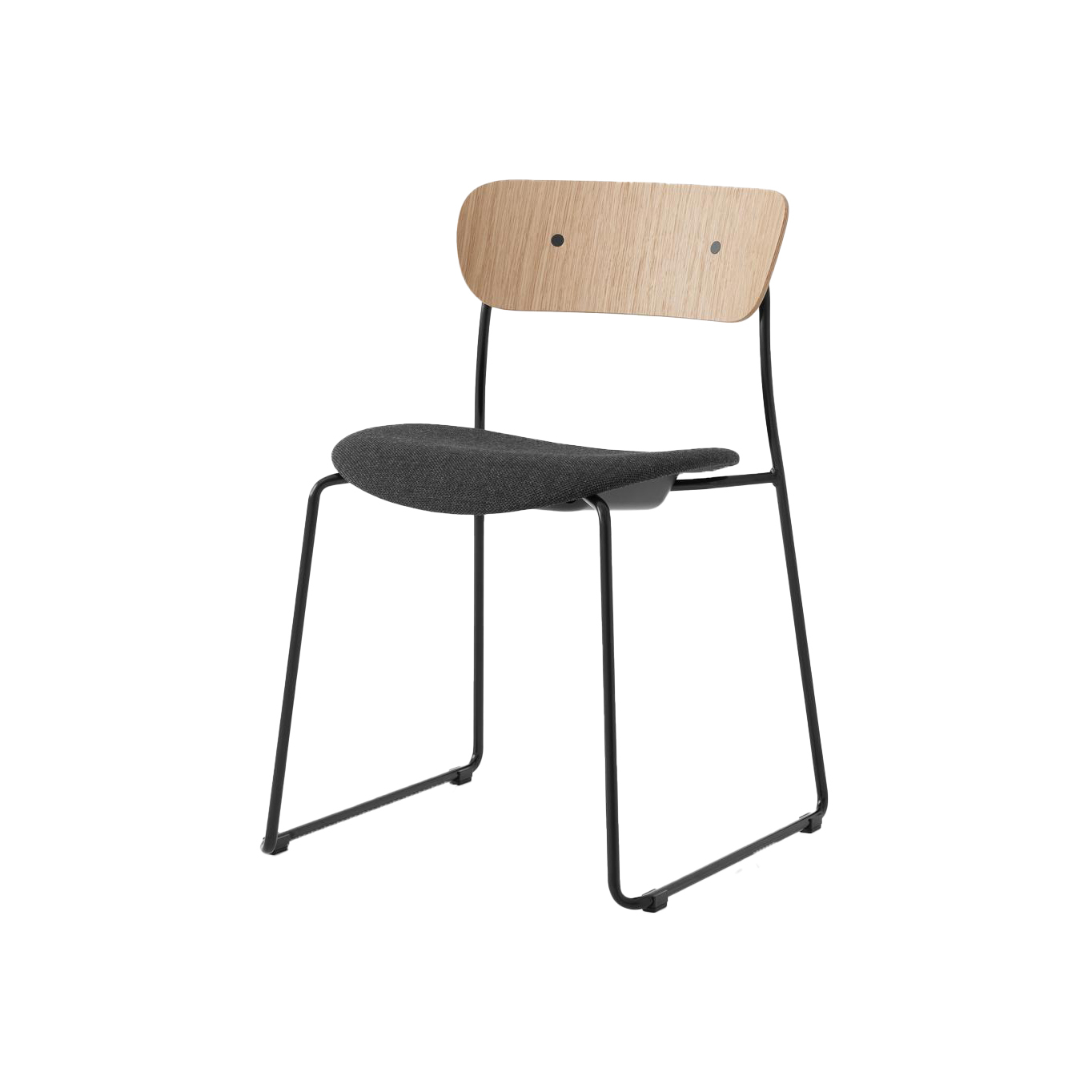 Chaise PAVILION AV52 Chêne laqué / Re-Wool 0198 AND TRADITION