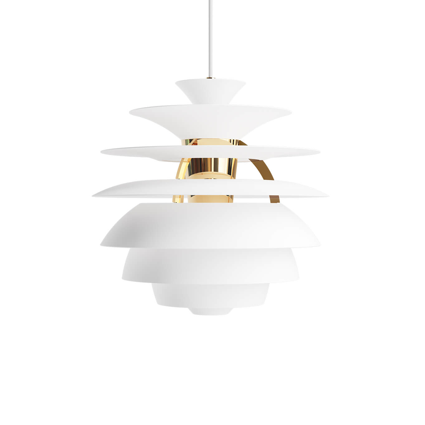 Pendant Light PH SNOWBALL Soft white/ Brass LOUIS POULSEN