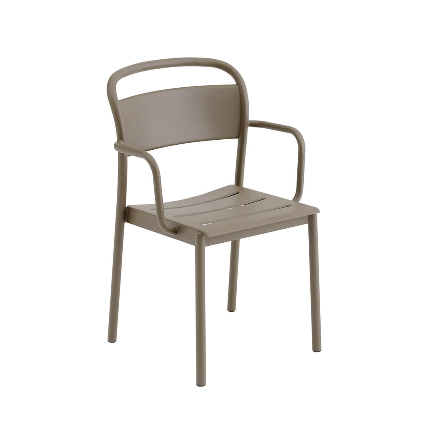 Outdoor Chair and Small Lounge Chair LINEAR STEEL Taupe MUUTO