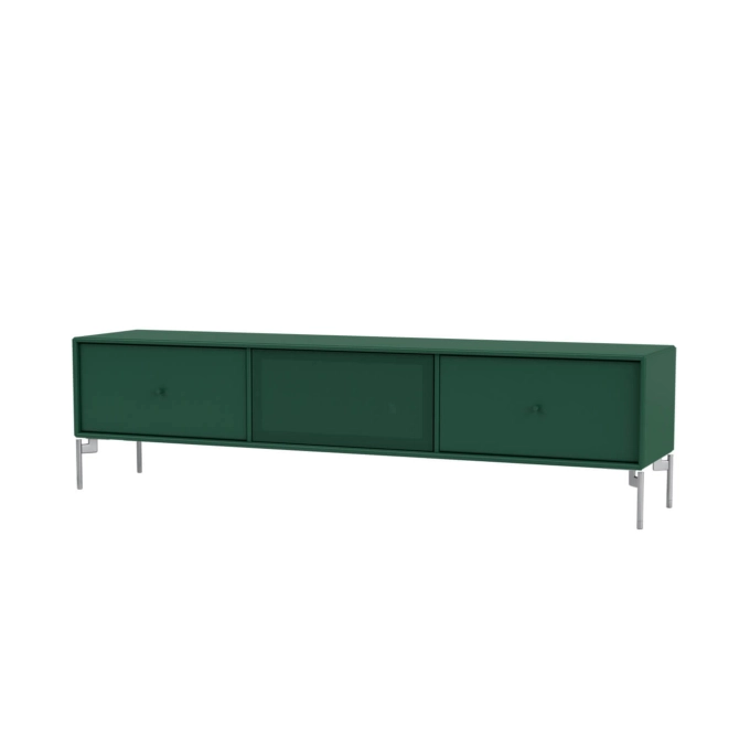 TV Stand OCTAVE V chrome legs Pine MONTANA