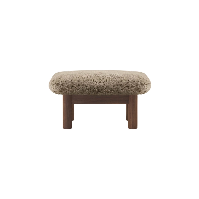 Pouffe BRASILIA Walnut Sheepskin Sahara AUDO COPENHAGEN
