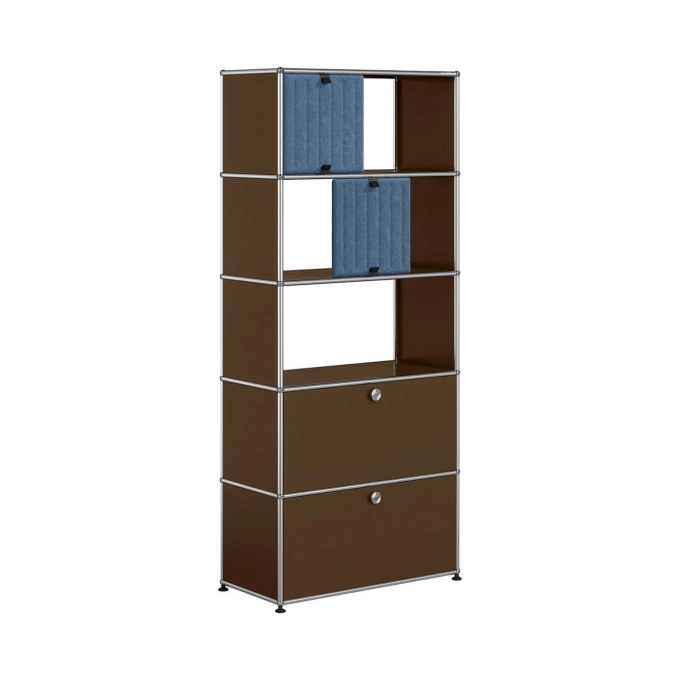 Storage Unit USM HALLER M69 Brown USM/Soft Panel Blue USM HALLER