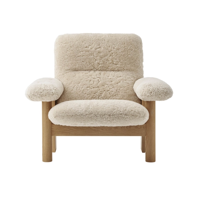 Easy chair BRASILIA High Back Oak/ Sheepskin Nature AUDO COPENHAGEN