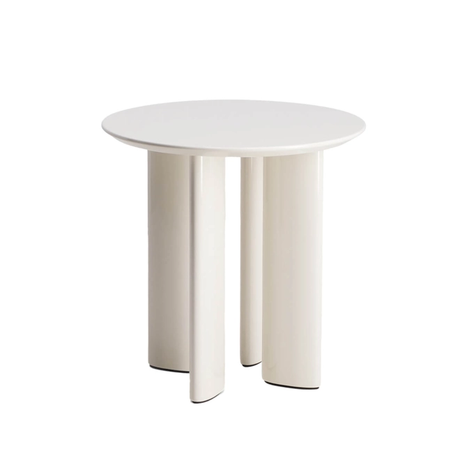 Table d'appoint guéridon CARLOTTA Blanc Crème THE SOCIALITE FAMILY