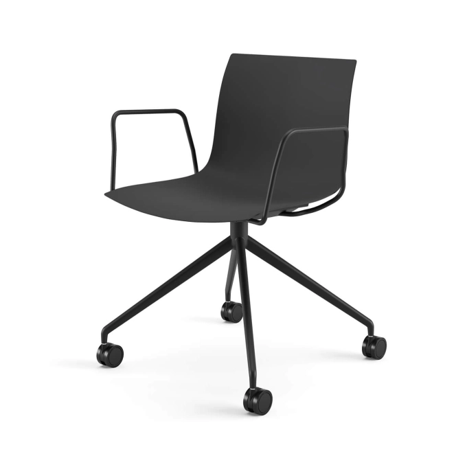 Office Chair CATIFA RE 46 4 legs with castors Black ARPER